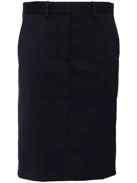 Helmut Lang straight wool skirt Blue O04HW301