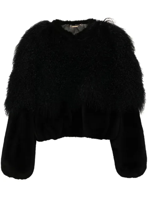 Chloé shearling-trim jacket Blue CHC24ACV16210