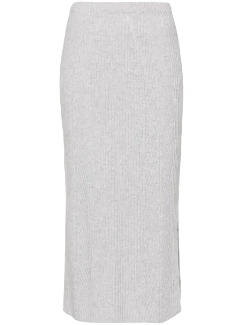 TWINSET lurex ribbed-knit skirt Grey 242TP3712