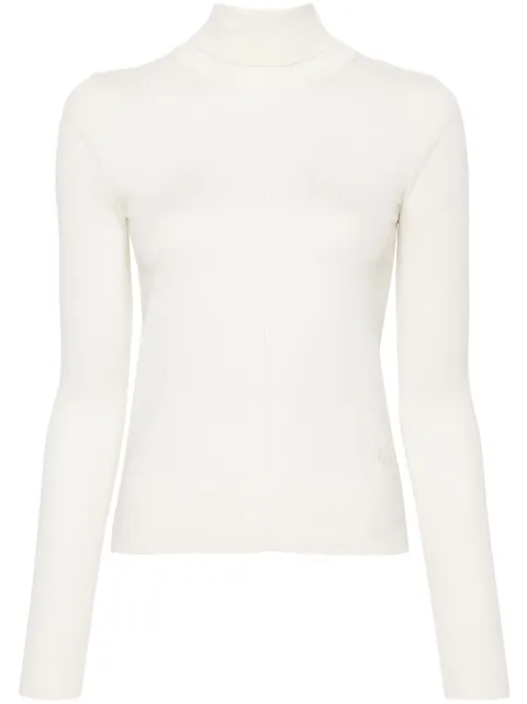 Chloé logo-embroidered roll-neck jumper White CHC24AMP03660