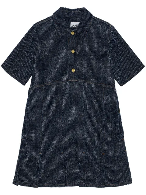 GANNI short-sleeve denim mini dress Black J1546
