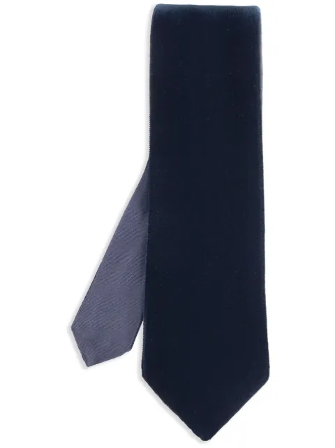 Giorgio Armani velvet-effect tie Blue 3600881A997