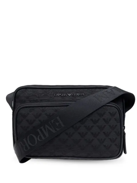 Emporio Armani logo-jacquard shoulder bag Black Y4M403Y022V