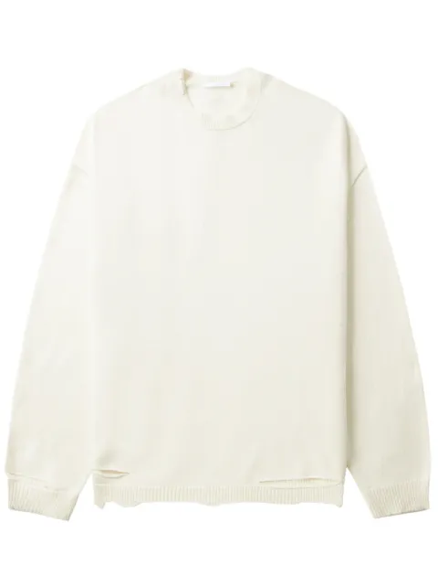 Helmut Lang distressed-effect ribbed jumper White O04HM799B