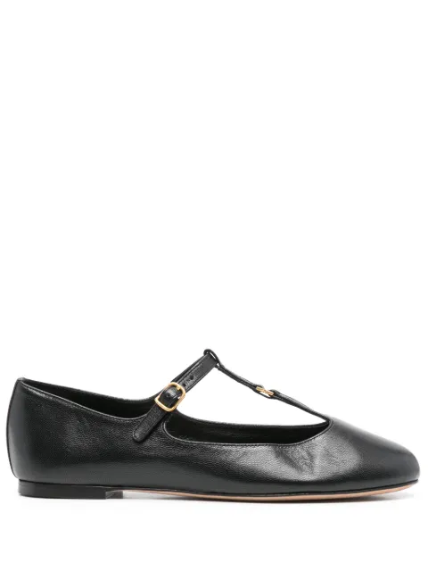 Chloé Marcie leather ballerina shoes Black CHC24A02NNP