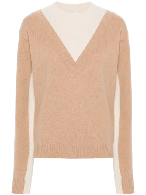 Rabanne two-tone layered jumper Neutrals 24AMPU287ML0287