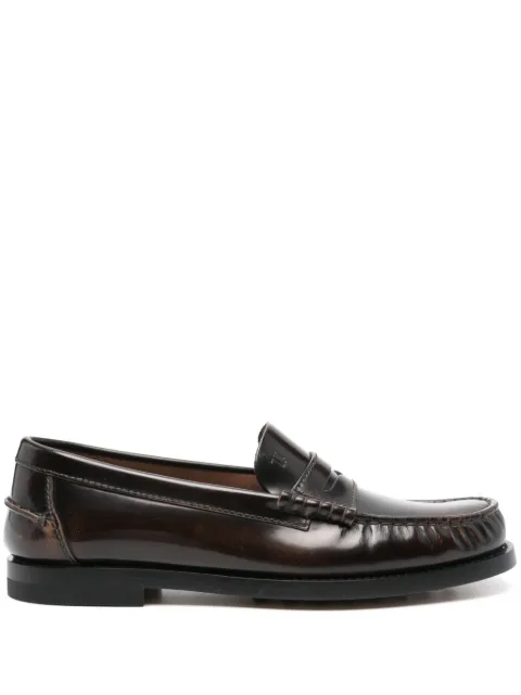 Tod's brushed-leather loafers Brown XXW34L0IO10AKT