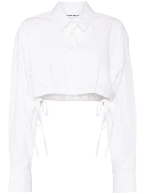 Alexander Wang rhinestone-embellished cropped shirt White 1WC3241933