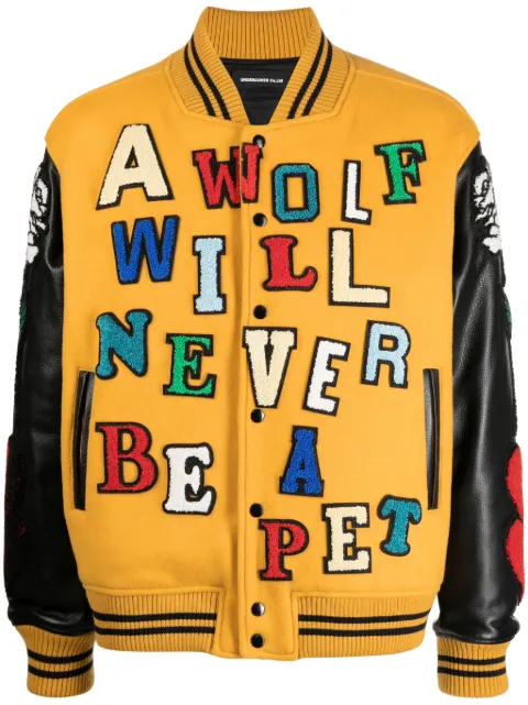 Undercover x K. Tolnoe Varsity bomber jacket Yellow UC2C42062