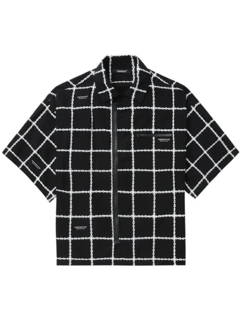Undercover graphic-print zip-up shirt Black UC1D4401