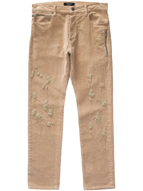 Undercover bead-detailing slim-fit trousers Neutrals UC2C45032