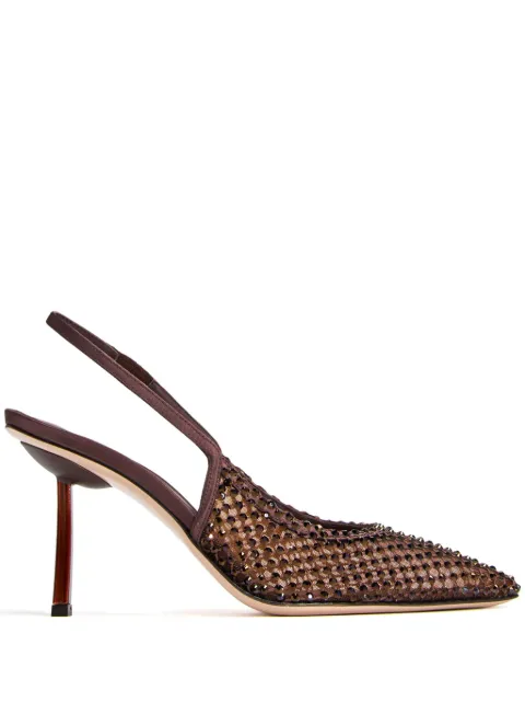Le Silla 80mm Gilda slingback pumps Brown 2299U080P1PPSAS