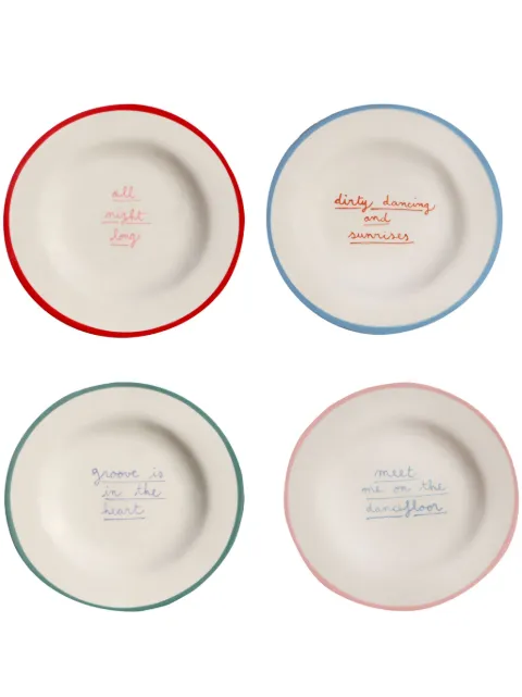 LAETITIA ROUGET x Browns I Put a Spell on You porcelain dessert plates (set of four) White 24LRP04PS