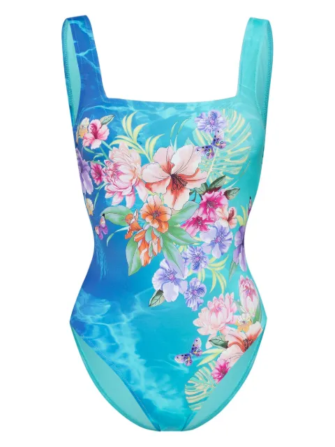 Johnny Was Water Tropic square-neck swimsuit Blue CSW4723BA
