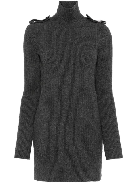 Alexander McQueen ribbed roll-neck mini dress Grey 807656Q1BBP