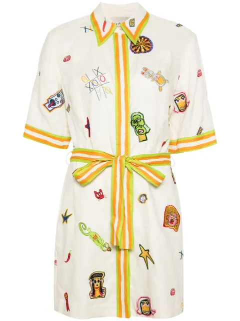 ALEMAIS x Michael Swaney Checkers mini dress Neutrals 3372D