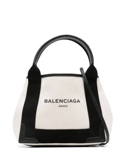 Balenciaga Pre-Owned 2020s small Navy Cabas tote bag Neutrals BAL680UR