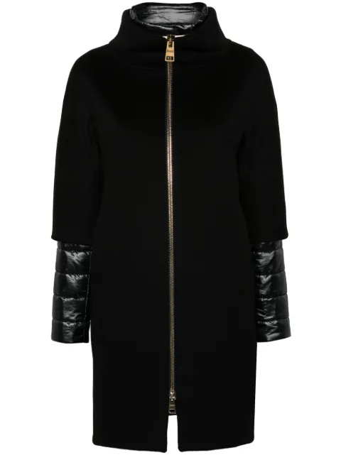 Herno detachable-panels virgin-wool coat Black CA000544D33313