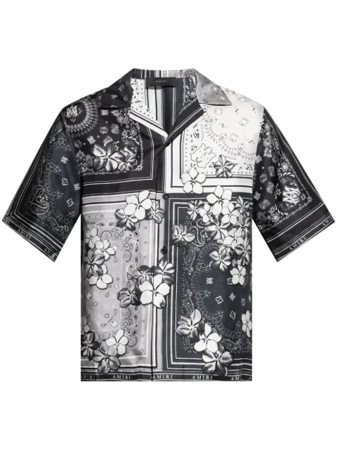 AMIRI floral-print silk shirt Black AMSTBW1007