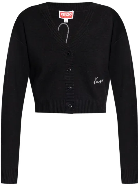Kenzo Embroidered-flower cardigan Black FE62CA4743CT