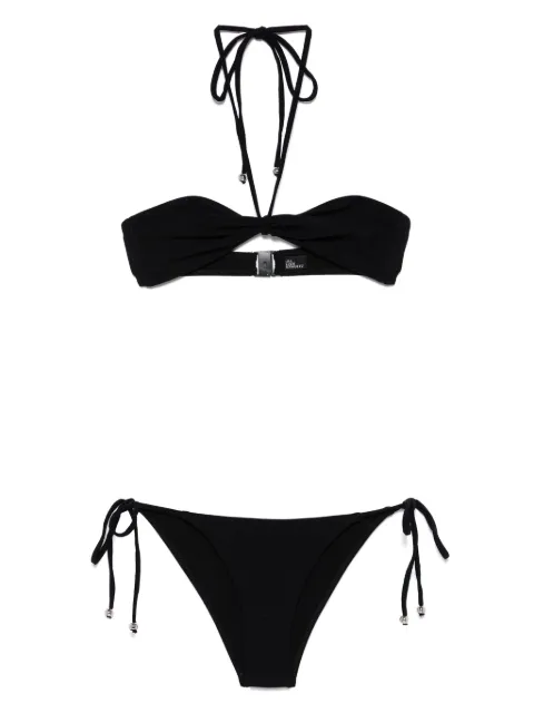 Lisa Marie Fernandez crepe bandeau string bikini Black 2024SP530
