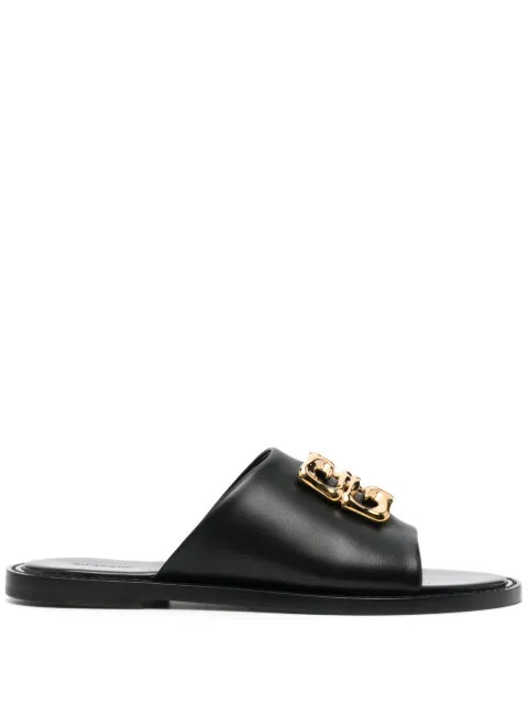 Givenchy 4G Liquid flat mules in leather Black BE3099E28M