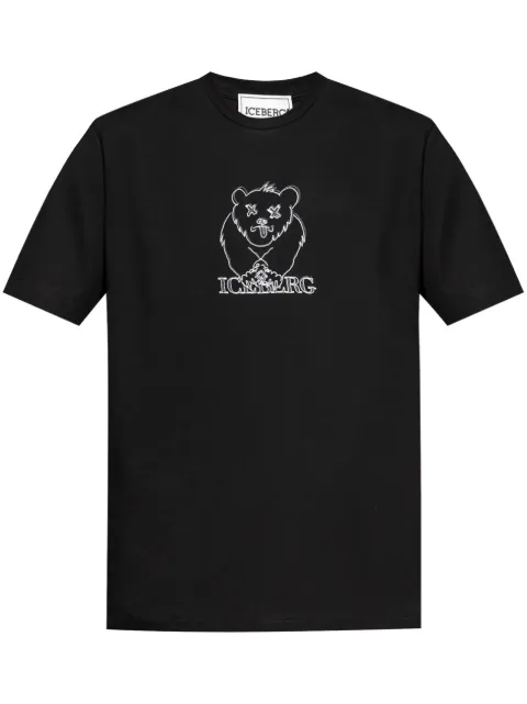 Iceberg bear embroidery T-shirt Black F0106306