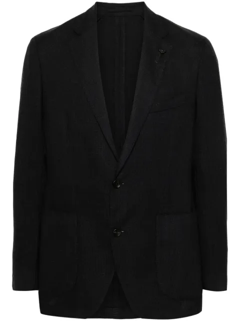 Lardini brooch-detail single-breasted blazer Blue EQ301AV97EQR62203