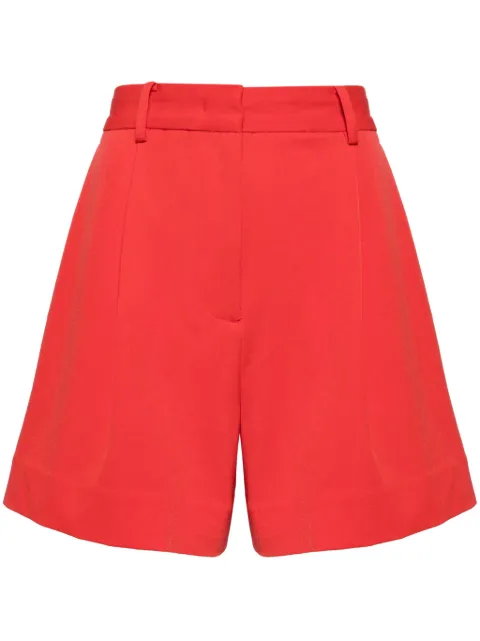STAUD Heather pleat-detail shorts Red R24P4132ST