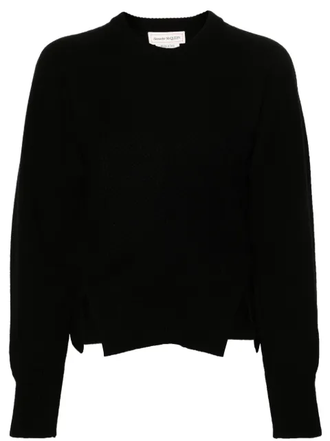 Alexander McQueen corset-style ribbed jumper Black 798349Q1BAP