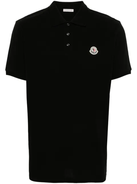 Moncler logo-patch polo shirt Black L20918A0001184556