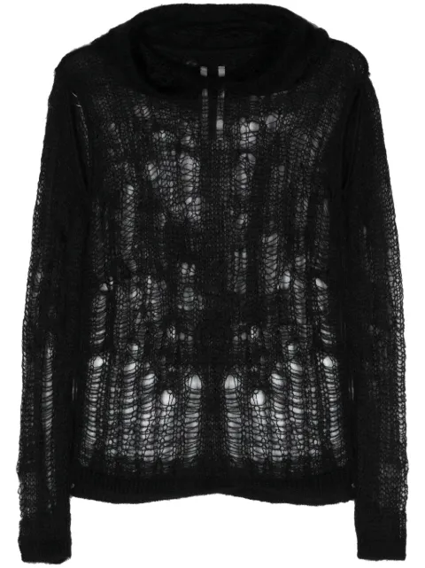 Rick Owens Spider hoodie Black RP02D3600KNETMH
