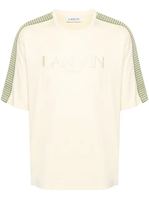 Lanvin logo-embroidered cotton T-shirt Yellow RMTS0026J196A24