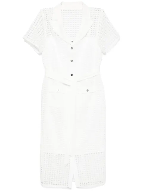 DKNY grid-pattern midi dress Neutrals DD4AH552