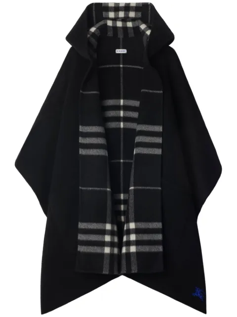 Burberry reversible check cashmere cape Black 8093809