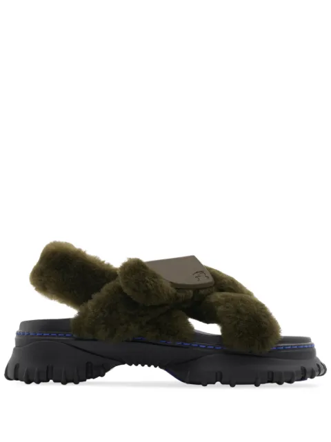 Burberry shearling pebble sandals Green 8095278