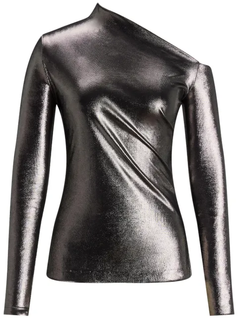 Ralph Lauren Collection shine effect off-shoulder top Silver 290954824001