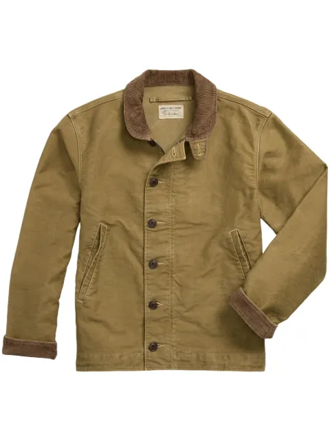 Ralph Lauren RRL corduroy-collar cotton jacket Green 782943867001