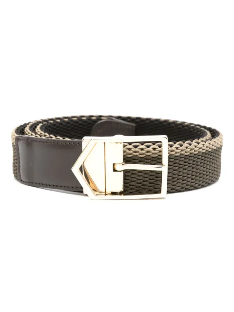 Canali interwoven buckle belt Green 50CKC00458