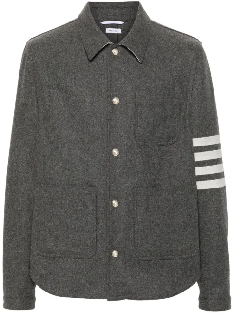 Thom Browne 4-Bar felted shirt jacket Grey MJO220UF0522