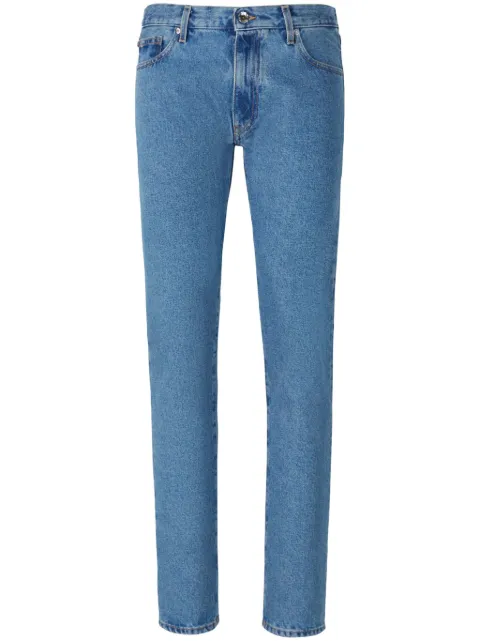 Off-White Diag-stripe print slim fit jeans Blue OMYA102C99DEN0044901