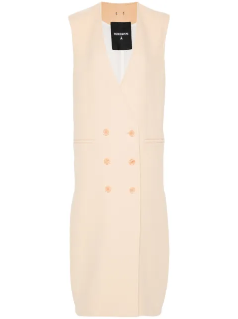 Patrizia Pepe double-breasted sleeveless coat Neutrals 8O0144A361
