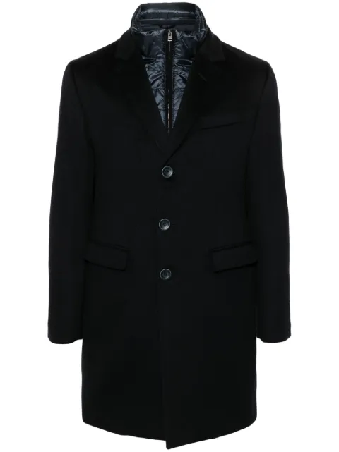 Herno layered single-breasted coat Blue CA000183U38103