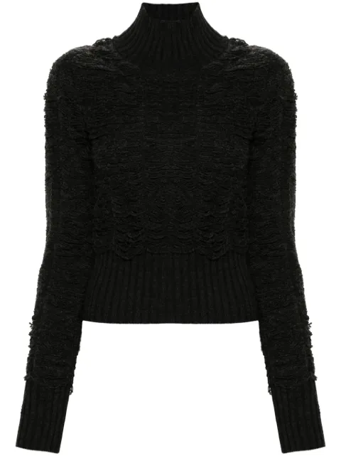 MM6 Maison Margiela high-neck distressed jumper Grey S52HA0289M13045