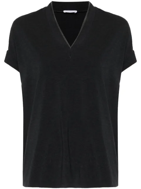 Brunello Cucinelli Monili-chain cotton T-shirt Grey MPT18BD222C055