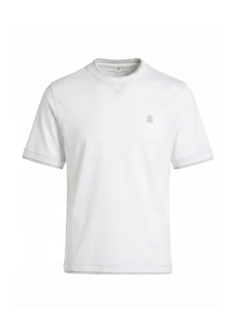 Brunello Cucinelli logo-embroidered T-shirt White M0B137451GCGY23
