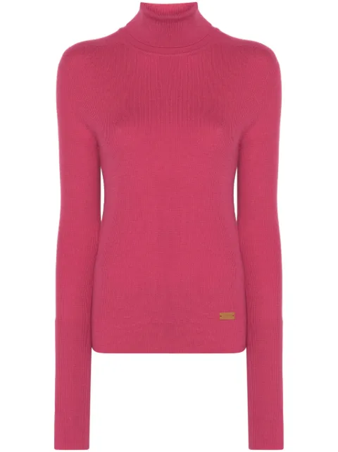 Balmain logo-plaque jumper Pink DF1KH035KE93