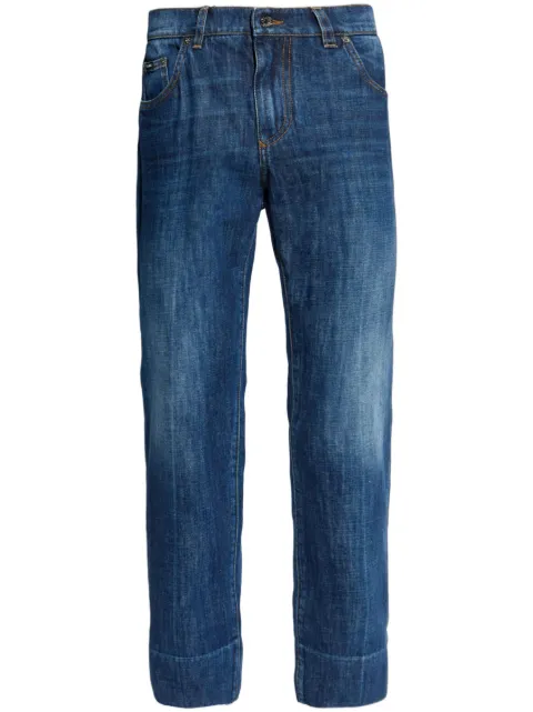 Dolce & Gabbana logo-plaque straight-leg jeans Blue GP05DDG8KY8
