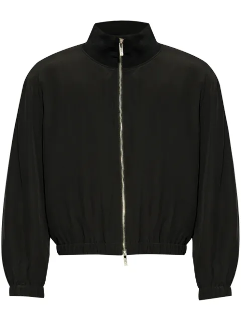 Helmut Lang layered silk bomber jacket Black O04HM106
