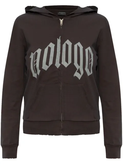 Balenciaga logo print hoodie Brown 788243TQVK5